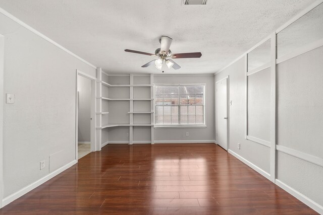 4166 Belle Park Dr Unit 4166, Houston, TX 77072 - unfurnished room featuring ceiling fan, wood finished floors, a textured ceiling, baseboards, and ornamental molding