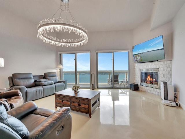 4821 Nasa Pkwy Unit 20E, Seabrook, TX 77586 - living area featuring a stone fireplace
