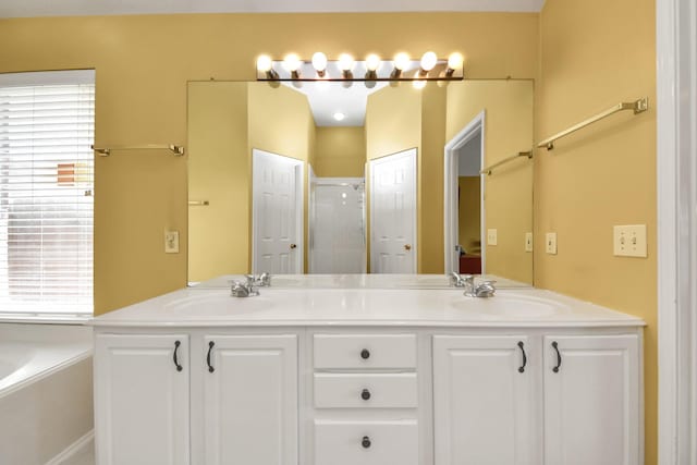 11843 Leaf Oak Dr, Houston, TX 77065 - full bath with a shower stall, double vanity, and a bath