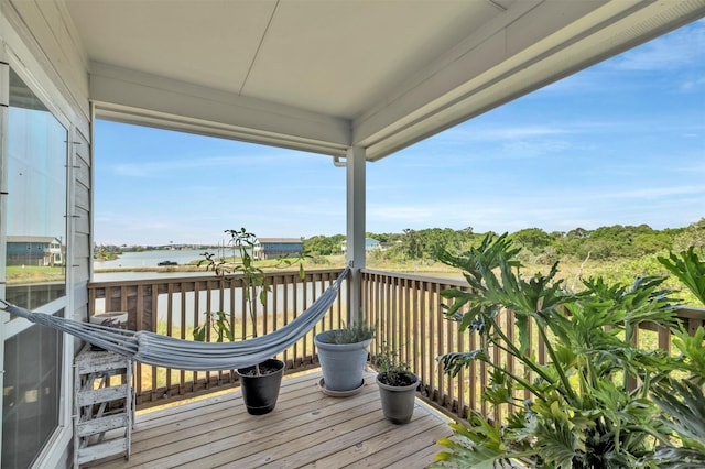 2101 Menard Ave, Seabrook, TX 77586 - wooden terrace with a water view