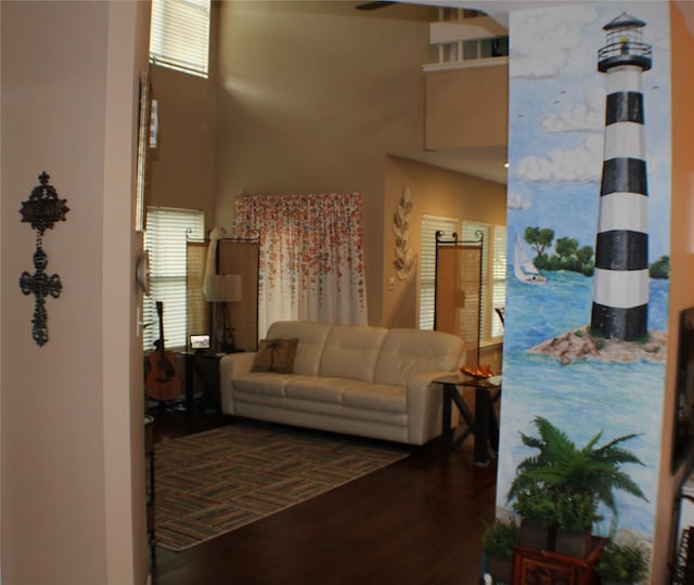 2619 Sailboat Dr, Houston, TX 77058 - living area with wood finished floors and a towering ceiling