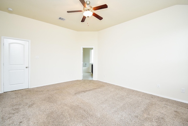 4622 Stolz Trl, Katy, TX 77493 - carpeted spare room featuring ceiling fan, vaulted ceiling, and baseboards