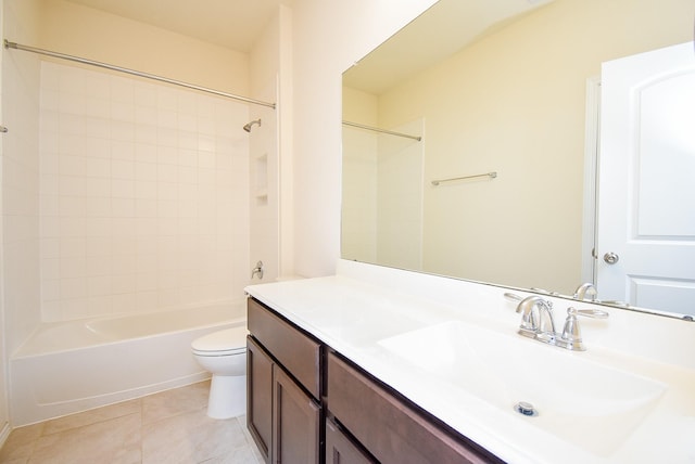 4622 Stolz Trl, Katy, TX 77493 - full bath featuring tile patterned flooring, toilet, vanity, and tub / shower combination