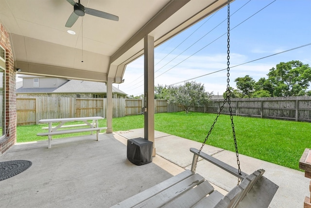 28803 Crested Butte Dr, Katy, TX 77494 - view of patio / terrace with a ceiling fan