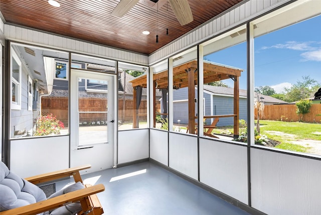 1741 Gardenia Dr, Houston, TX 77018 - unfurnished sunroom with ceiling fan