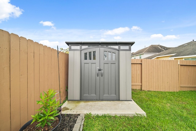 view of shed