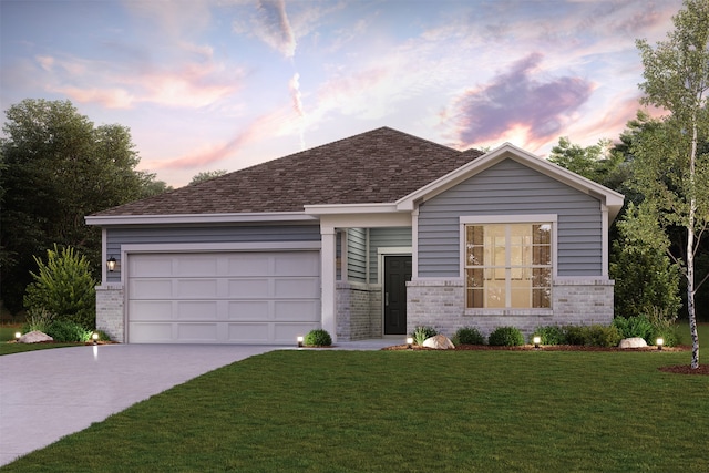 11664 Wilgers Way, Willis, TX 77378 - view of front of property with brick siding, driveway, a yard, and an attached garage