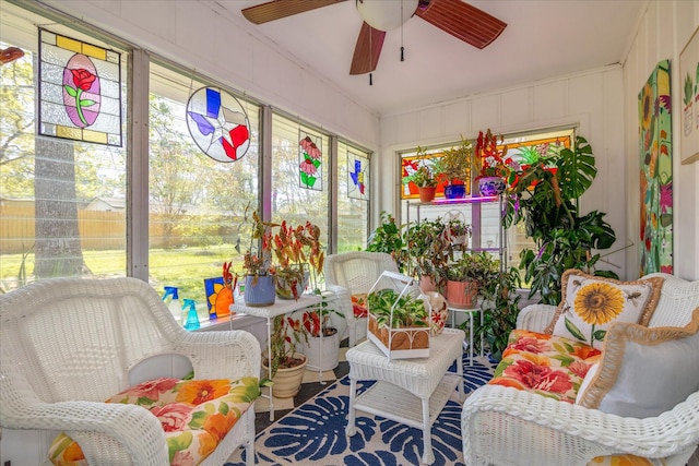 111 Circle Dr, Cleveland, TX 77327 - sunroom / solarium with a ceiling fan
