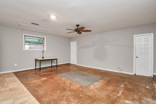 15011 Cypress Ridge Dr, Cypress, TX 77429 - spare room with attic access, a ceiling fan, concrete flooring, and baseboards