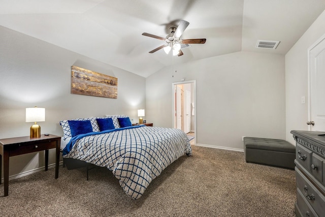 2065 Chief St, Bryan, TX 77807 - bedroom featuring lofted ceiling, carpet, baseboards, and ceiling fan