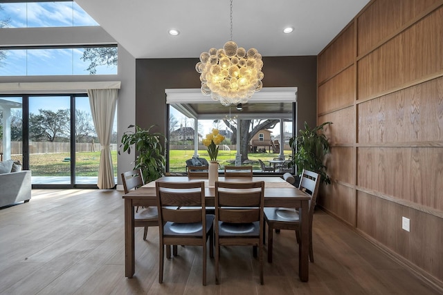 26511 Meadow Ln, Katy, TX 77494 - dining space featuring a chandelier, light wood finished floors, healthy amount of natural light, and recessed lighting