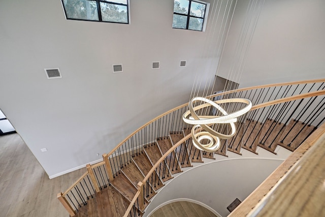 26511 Meadow Ln, Katy, TX 77494 - stairs featuring wood finished floors