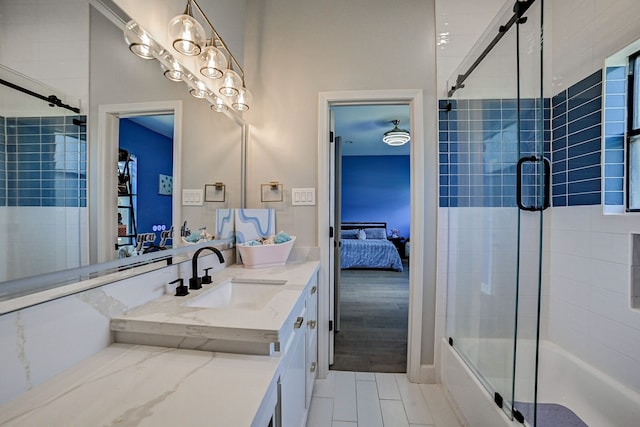 26511 Meadow Ln, Katy, TX 77494 - ensuite bathroom featuring vanity and combined bath / shower with glass door