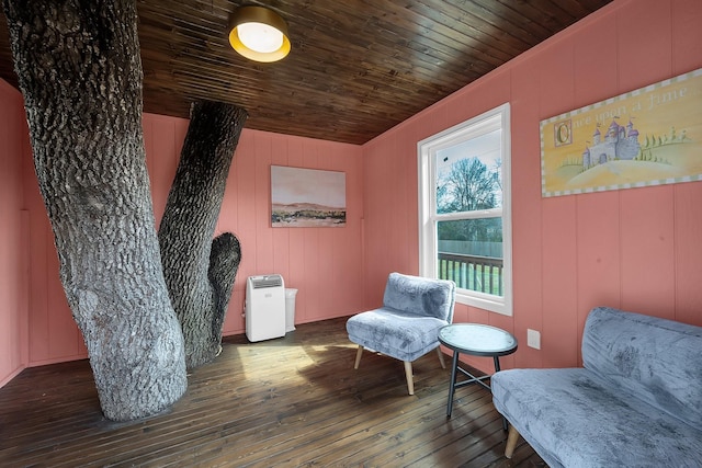26511 Meadow Ln, Katy, TX 77494 - living area featuring wood-type flooring and wood ceiling