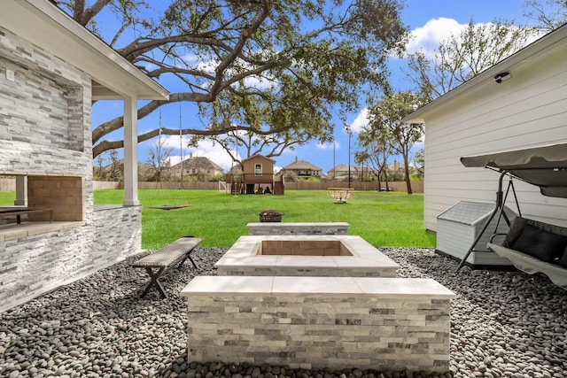 26511 Meadow Ln, Katy, TX 77494 - view of yard featuring a fire pit