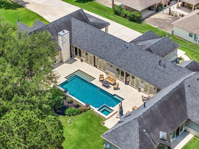 2911 S Saddlebrook Ln, Katy, TX 77494 - aerial view of property and surrounding area featuring a pool area