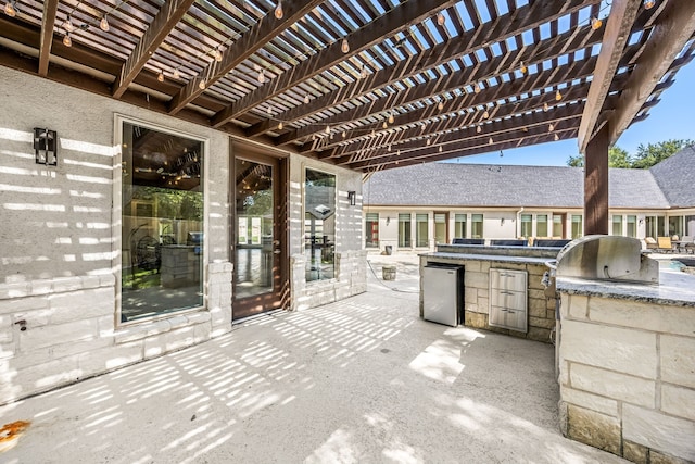 2911 S Saddlebrook Ln, Katy, TX 77494 - view of patio / terrace featuring area for grilling and a pergola