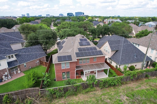 aerial view of residential area