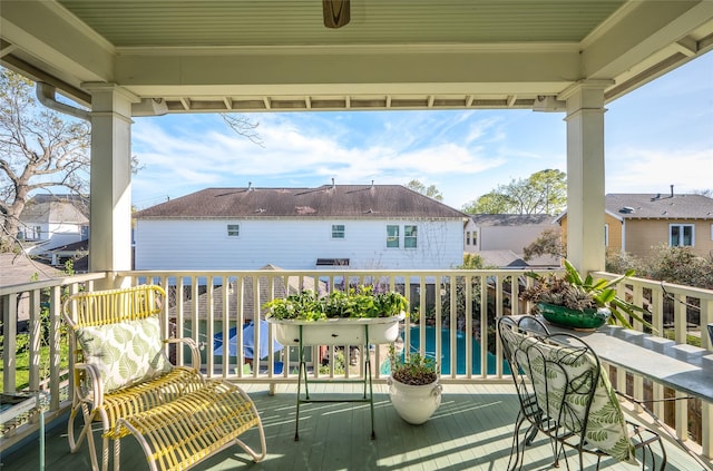 418 Byrne St, Houston, TX 77009 - balcony with a residential view and view of pool