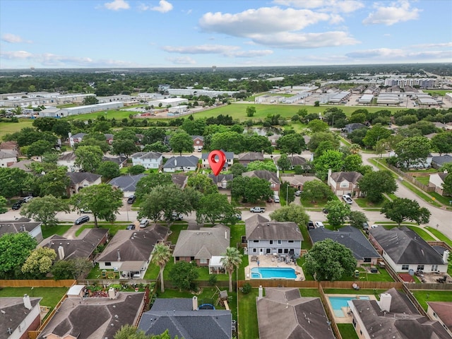 1814 Oak Valley Dr, Kemah, TX 77565 - aerial perspective of suburban area featuring a pool area