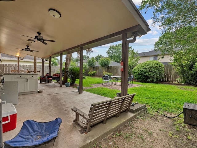 1814 Oak Valley Dr, Kemah, TX 77565 - view of patio / terrace with ceiling fan