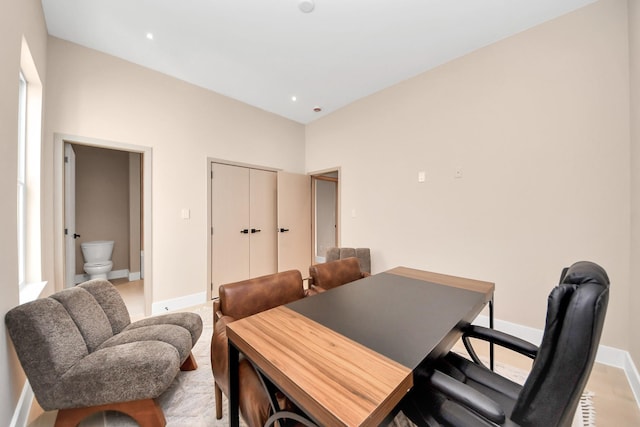 office space featuring baseboards