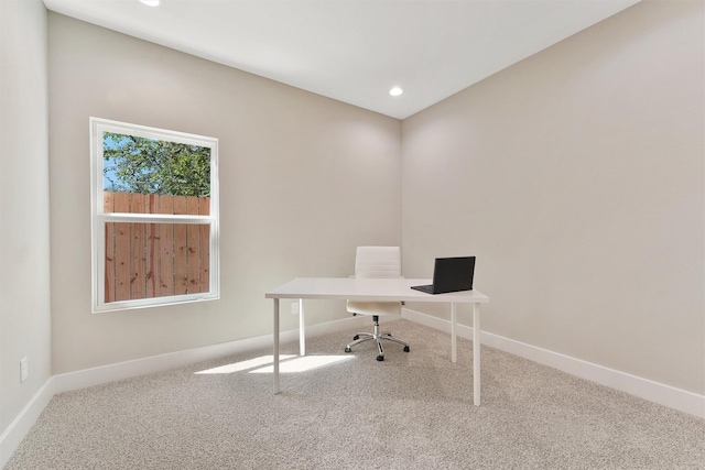 238 Julia St Unit E, Houston, TX 77022 - unfurnished office with carpet flooring, baseboards, and recessed lighting