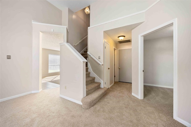 17610 Mill Springs Dr, Spring, TX 77379 - stairway with carpet floors and baseboards