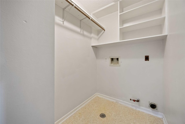 17610 Mill Springs Dr, Spring, TX 77379 - washroom featuring hookup for a gas dryer, electric dryer hookup, washer hookup, and baseboards
