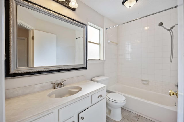 17610 Mill Springs Dr, Spring, TX 77379 - full bath with toilet, vanity, shower / washtub combination, and tile patterned floors