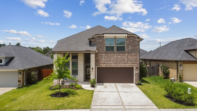 237 Catoti Cay Ct, Conroe, TX 77304 - view of front facade with brick siding, driveway, and an attached garage