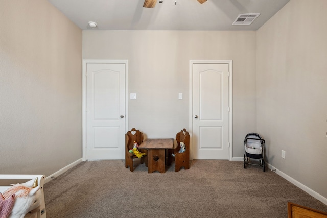 237 Catoti Cay Ct, Conroe, TX 77304 - game room with carpet flooring, ceiling fan, and baseboards