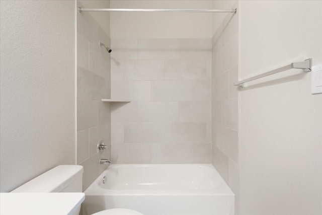 full bathroom with toilet, shower / tub combination, and vanity