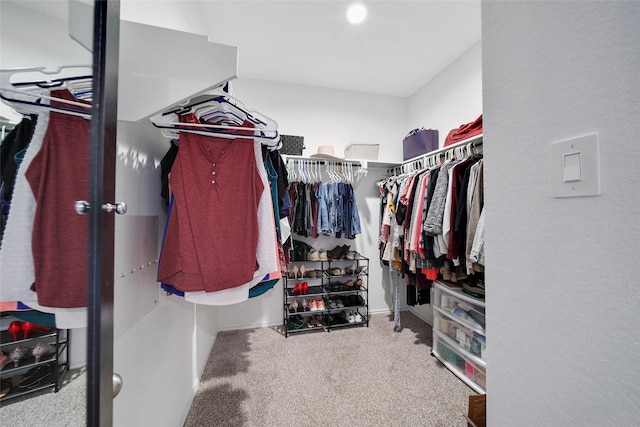 spacious closet with carpet flooring