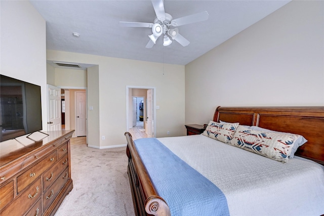14022 Ashland Landing Dr, Cypress, TX 77429 - bedroom with light carpet, baseboards, and ceiling fan