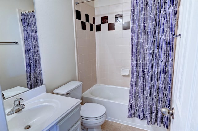14022 Ashland Landing Dr, Cypress, TX 77429 - bathroom featuring toilet, vanity, shower / bath combo, and tile patterned flooring