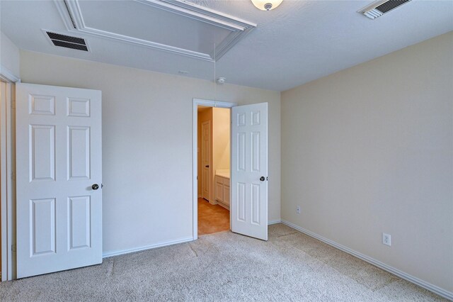 14022 Ashland Landing Dr, Cypress, TX 77429 - unfurnished bedroom with attic access, carpet flooring, and baseboards