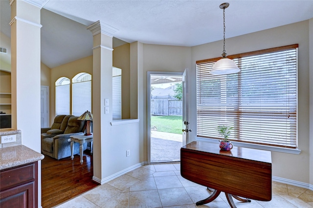 14022 Ashland Landing Dr, Cypress, TX 77429 - entryway featuring ornate columns and baseboards
