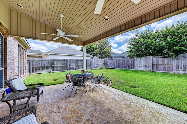 14022 Ashland Landing Dr, Cypress, TX 77429 - view of patio / terrace with ceiling fan and outdoor dining space