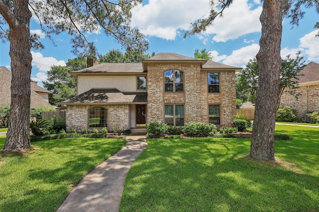 view of front of home featuring a chimney