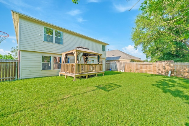 16815 Watering Oaks Ln, Houston, TX 77083 - rear view of property with a gazebo and a deck