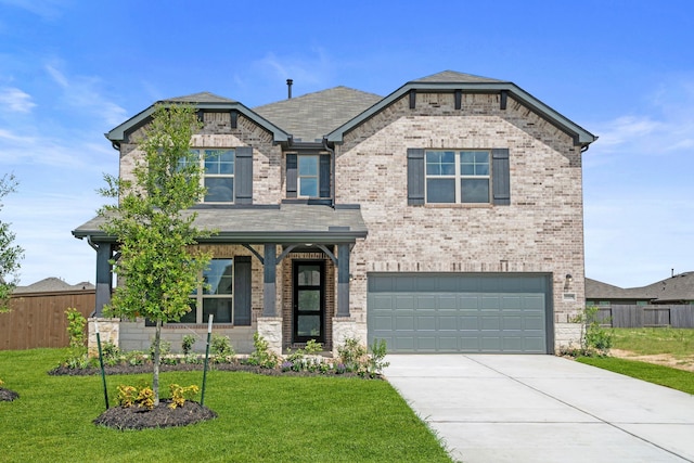 21705 Southern Valley Ln, New Caney, TX 77357 - craftsman-style house featuring a garage, driveway, and brick siding