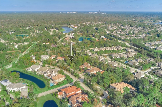 30 Johnathan Landing Ct, Spring, TX 77389 - aerial view of property and surrounding area featuring a nearby body of water, nearby suburban area, and a forest