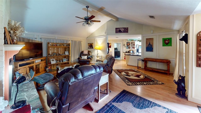 19115 Shay Ln, Humble, TX 77346 - living room with a ceiling fan and wood finished floors