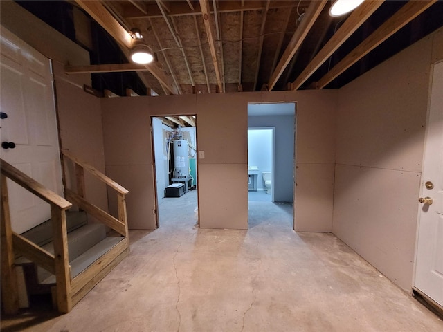 4302 Dickson St, Houston, TX 77007 - below grade area with water heater and stairs