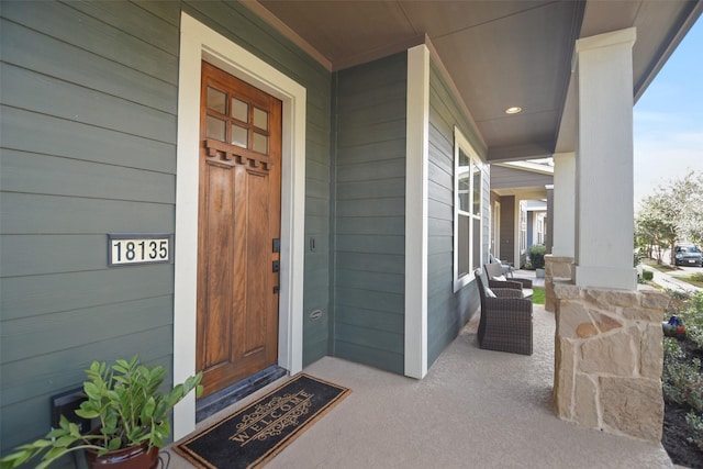 18135 Moonlit River Dr, Cypress, TX 77433 - entrance to property with a porch