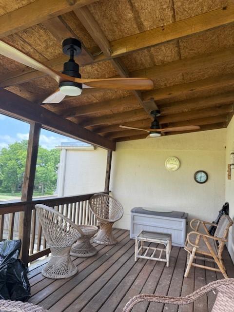 52 April Hl Unit 52, Conroe, TX 77356 - deck featuring ceiling fan