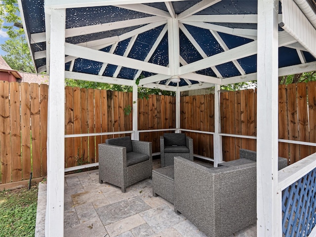 3307 Chris Dr, Houston, TX 77063 - view of patio with a gazebo and outdoor lounge area