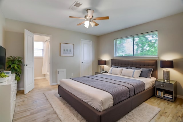 5810 Verdome Ln, Houston, TX 77092 - bedroom with light wood-style floors, baseboards, and a ceiling fan
