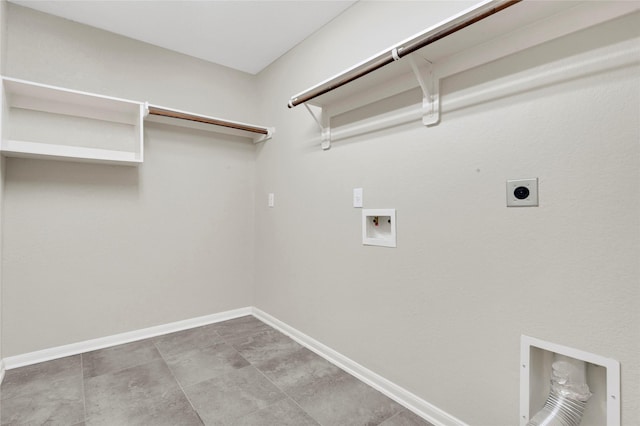 19219 S Cottonwood Green Ln, Cypress, TX 77433 - laundry area with electric dryer hookup, hookup for a washing machine, and baseboards